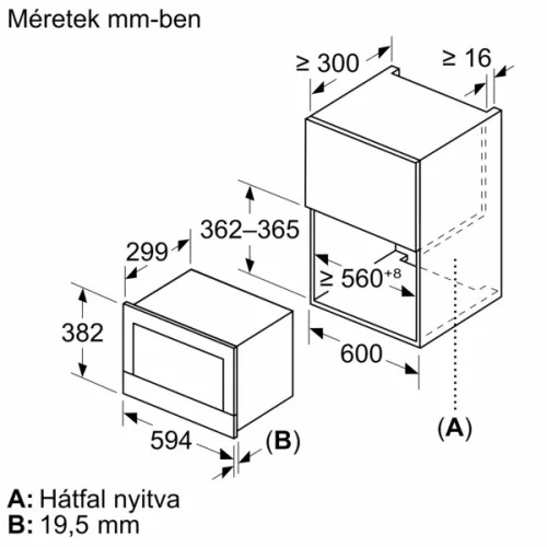 Bosch BFL7221B1 Serie | 8 Beépíthető mikrohullámú sütő Fekete