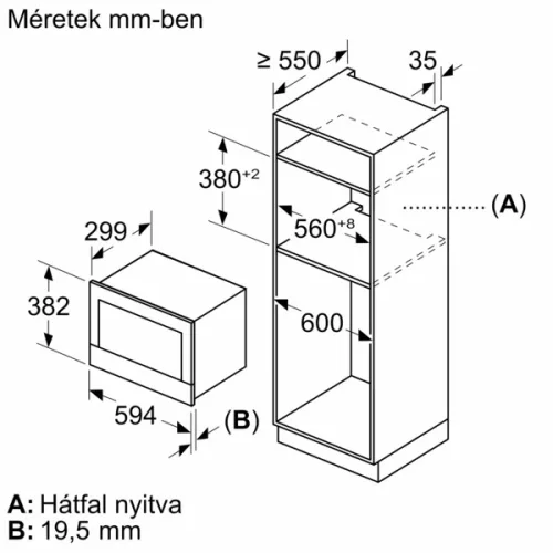 Bosch BFL7221B1 Serie | 8 Beépíthető mikrohullámú sütő Fekete