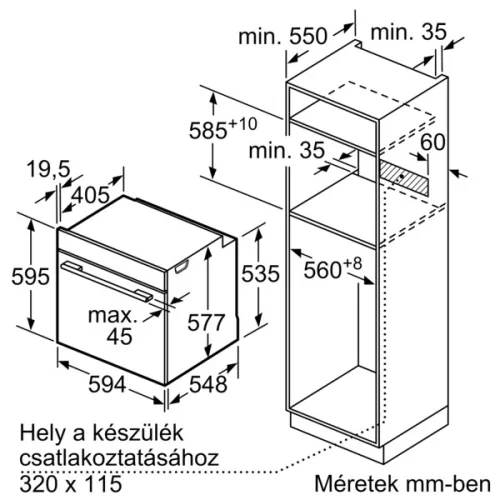 BOSCH HBG7321B1 Serie|8 Beépíthető sütő | Fekete