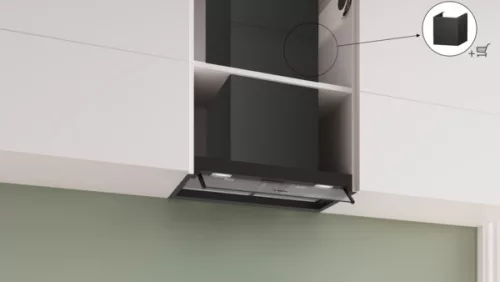 BOSCH DBB65CC60 Serie|4 Integrált beépíthető design páraelszívó | 583 m3/óra | 60 cm | Fekete