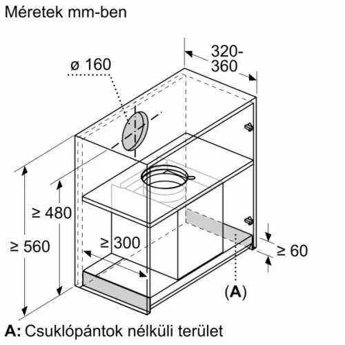BOSCH DBB65CC60 Serie|4 Integrált beépíthető design páraelszívó | 583 m3/óra | 60 cm | Fekete