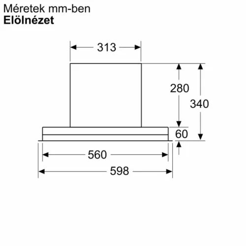 BOSCH DBB65CC60 Serie|4 Integrált beépíthető design páraelszívó | 583 m3/óra | 60 cm | Fekete