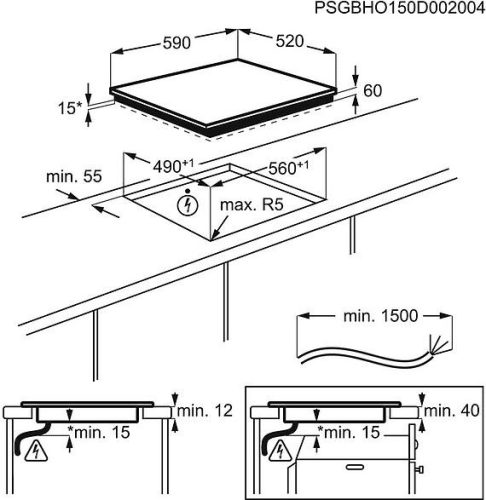 Electrolux EHH 6240ISK beépíthető indukciós főzőlap