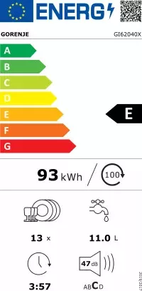 Gorenje GI62040X Beépíthető mosogatógép