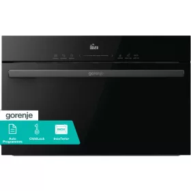  Gorenje BM341M3DBGH Beépíthető mikró, 34 L, fekete üveg, lefelé nyíló ajtóval