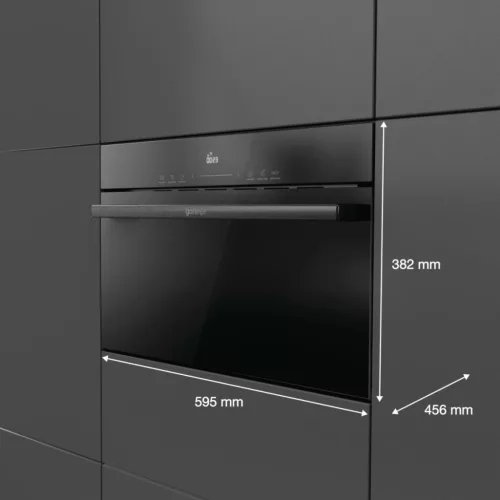 Gorenje BM341M3DBGH Beépíthető mikró, 34 L, fekete üveg, lefelé nyíló ajtóval