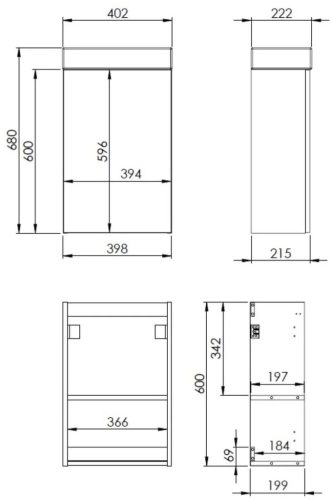 Elita Young Basic 40cm bútor+mosdó fehér