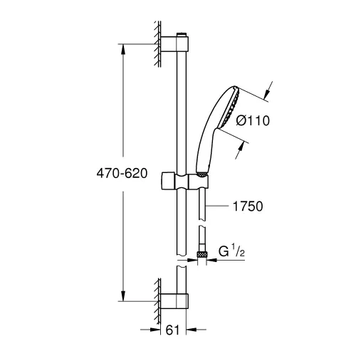 Grohe Tempesta 110 Sines zuhanyszett 1 spray (Rain) 27853003 (27853003)