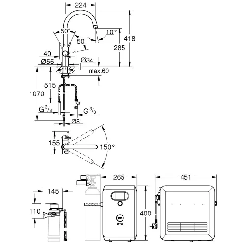 Grohe Blue Professional C-kifolyós készlet (31323002)