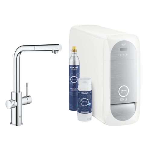 Grohe Mosogató csaptelep Grohe Blue Home kihúzható zuhannyal króm 31539000