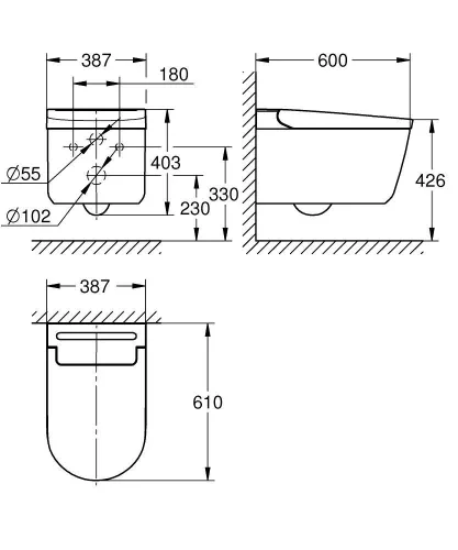 Grohe Sensia Pro fali bidéfunkciós teljes WC-rendszer falsík mögötti öblítőtartályokhoz, alpin fehér 36508SH0