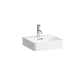   Laufen Val Kézmosó 45 _ 42 cm, alsó felülete csiszolt, túlfolyó nélkül, egy csaplyukkal, fehér, H8162800001111