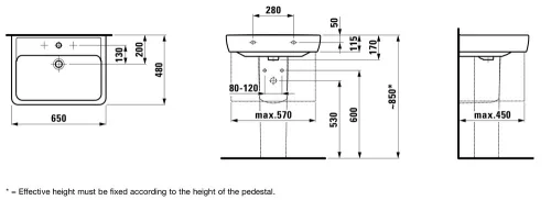 Laufen Pro A 65x48 cm mosdó H8189530001041