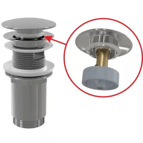   Alca Plast A 392C mosdó leeresztő FÉMBŐL, click-clack nagy dugóval