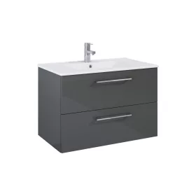   CSOMAGAJÁNLAT!!! Elita Roma Plus 80 cm alsószekrény+mosdó, Antracit ELI-5110012 + Sapho csiszolt tükör akasztó nélkül, 80x80cm