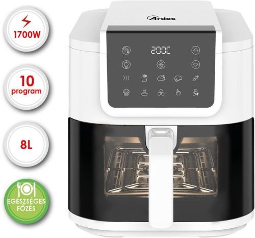 ARDES ARFRYA08LVW 8 literes Air Fryer forrólevegős sütő - fehér