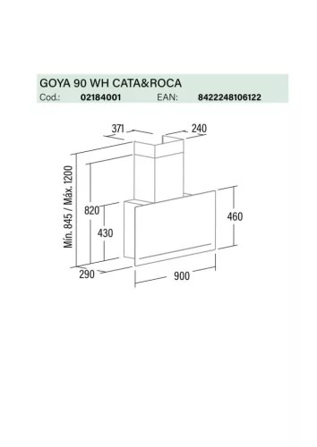 CATA - Páraelszívó GOYA 90 WH Can Roca - A készlet erejéig rendlhető!