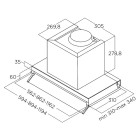   ELICA - Páraelszívó BOXIN LX/BL MAT/A/90 + Kenyérpirító 1T20