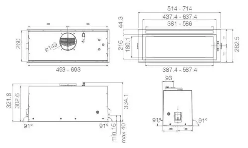 ELICA - Páraelszívó LANE SENSOR @ BLMAT/A/72 fekete