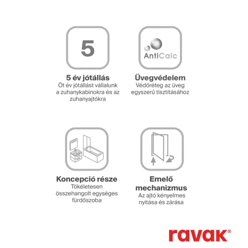 Ravak Chrome CSD2-100 zuhanyajtó szatén+transparent