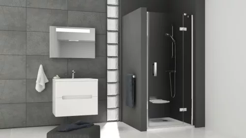 Ravak SmartLine SMSD2-120 zuhanyajtó (B) jobb króm+transparent