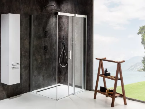 Ravak Matrix MSDPS 100x100 zuhanykabin jobb szatén+transparent