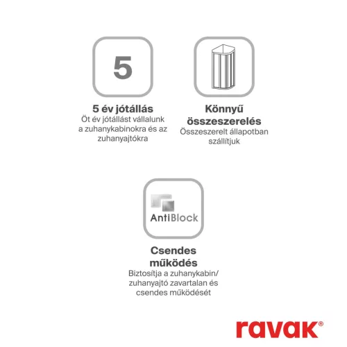 Ravak Supernova ASRV3-80 zuhanykabin 198 szatén+pearl