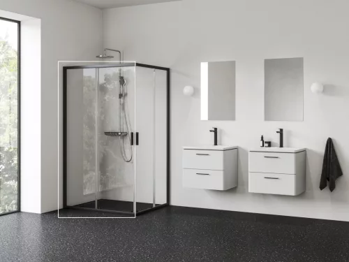 Ravak Blix II NBLRV2K 90 zuhanykabin fekete+transparent