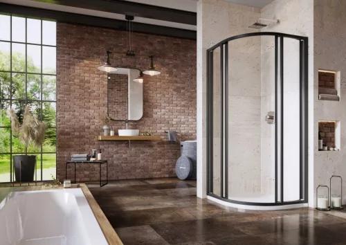 Ravak Supernova SKCP4 90x90 195 zuhanykabin fekete+transparent