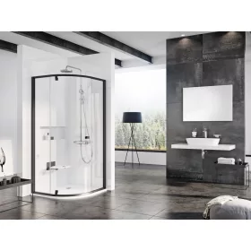 Ravak Pivot PSKK3 80x80 zuhanykabin fekete+transparent
