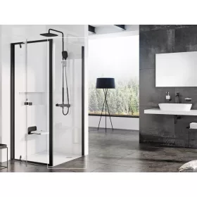 Ravak Pivot PPS-80 fix oldalfal fekete+transparent