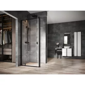 Ravak Nexty NPSS-90 fix oldalfal fekete+transparent