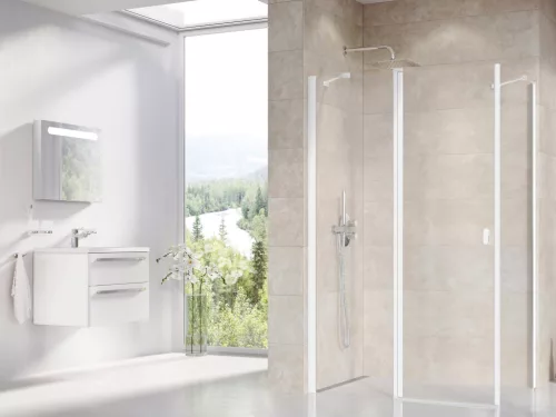 Ravak Chrome CPS-90 fix oldalfal matt fehér+transparent