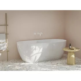   Ravak Freedom O Tec 170x77 akrilkád, fehér szabadonálló, fehér/fekete/króm lefolyó