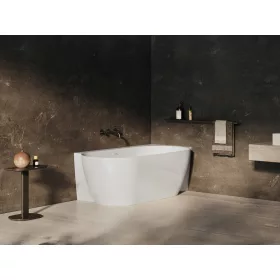   Ravak Freedom Corner II Tec 175x86 jobb, akrilkád, fehér, fehér/fekete/króm lefolyó