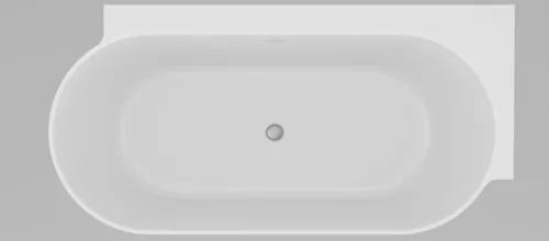 Ravak Freedom Corner II Tec 175x86 jobb, akrilkád, fehér, fehér/fekete/króm lefolyó