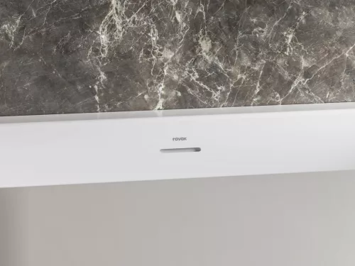 Ravak Freedom Corner II Tec 175x86 jobb, akrilkád, fehér, fehér/fekete/króm lefolyó