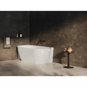   Ravak Freedom Corner II Tec 175x86 bal, akrilkád, fehér, fehér/fekete/króm lefolyó