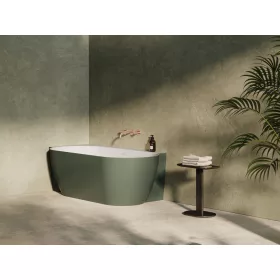   Ravak Freedom Corner II Tec 175x86 bal, akrilkád, Grey Green/fehér, fehér/fekete/króm lefolyó