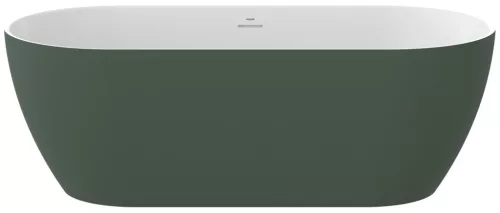 Ravak Freedom O Tec 170x77 akrilkád, Grey Green/fehér szabadonálló, fehér/fekete/króm lefolyó