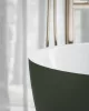 Ravak Freedom O Tec 170x77 akrilkád, Grey Green/fehér szabadonálló, fehér/fekete/króm lefolyó