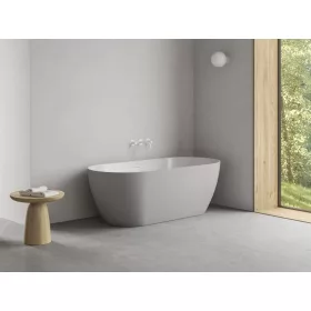   Ravak Freedom O Tec 170x77 akrilkád, Smoke Grey/fehér szabadonálló, fehér/fekete/króm lefolyó