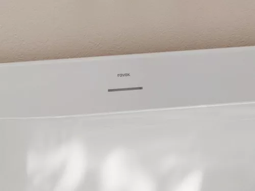 Ravak Freedom O Tec 170x77 akrilkád, Smoke Grey/fehér szabadonálló, fehér/fekete/króm lefolyó