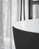 Ravak Freedom O Tec 170x77 akrilkád, fekete/fehér szabadonálló, fekete/fehér/króm lefolyó