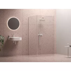   Ravak Walk-In Corner Szett 120x80, zuhanykabin matt fehér+transparent