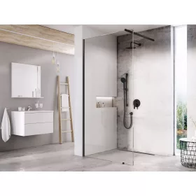 Ravak Walk-In Wall Szett 80, zuhanykabin fekete+transparent
