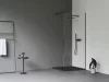 Ravak Walk-In Wall Szett 80, zuhanykabin fekete+transparent