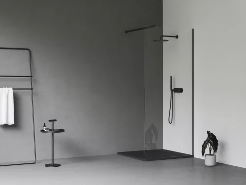 Ravak Walk-In Wall Szett 80, zuhanykabin fekete+transparent