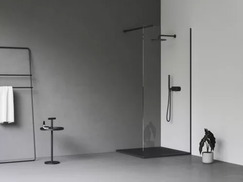 Ravak Walk-In Wall Szett 90, zuhanykabin fekete+transparent