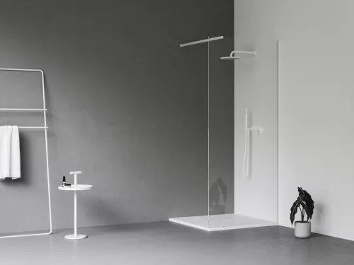 Ravak Walk-In Wall Szett 90, zuhanykabin matt fehér+transparent